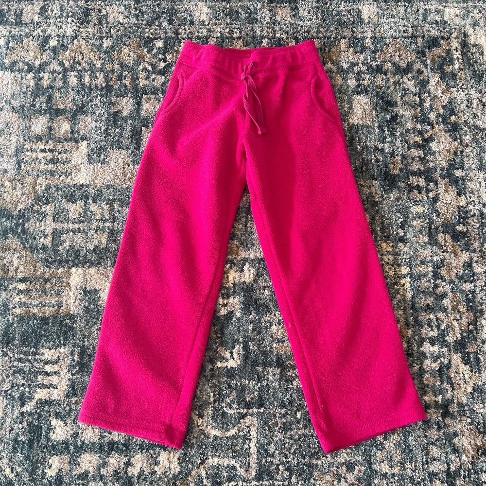 Old Navy girls Fleece Wide-Leg Pull On Pants 5T Fuchsia